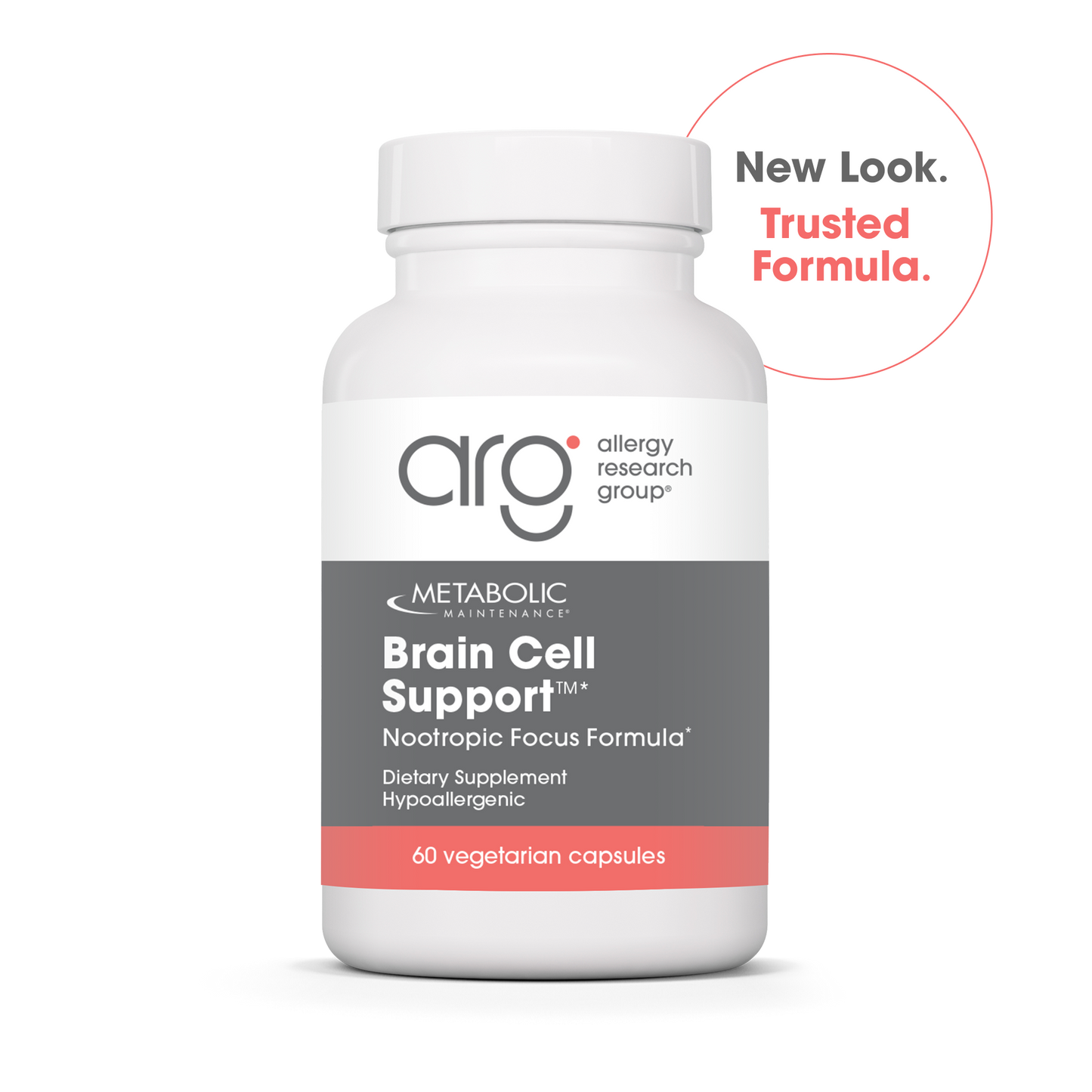 Metabolic Maintenance Brain Cell Support bottle with new-look packaging, 60 vegetarian capsules