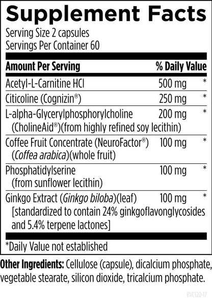 Brain Vitale™ 120 capsules supplement facts image