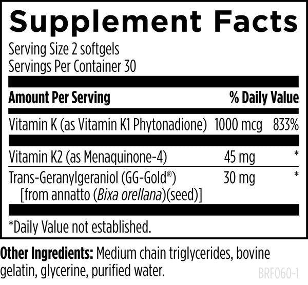 BRF 45™ supplement facts image