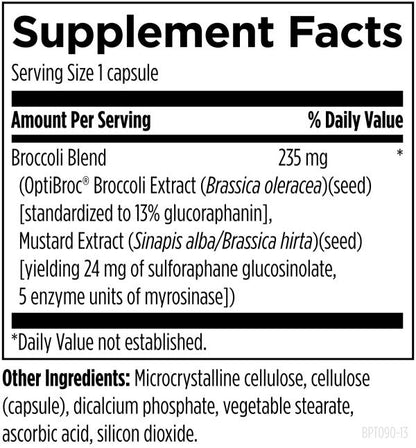 BroccoProtect™ 90 capsules supplement facts image