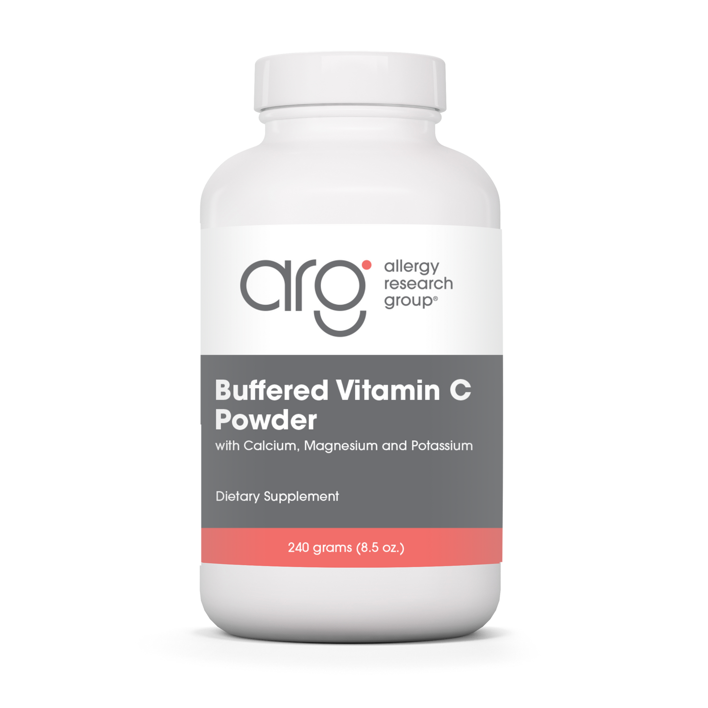 Allergy Research Group Buffered Vitamin C Powder - 240 grams ( 8.5 oz) bottle front label