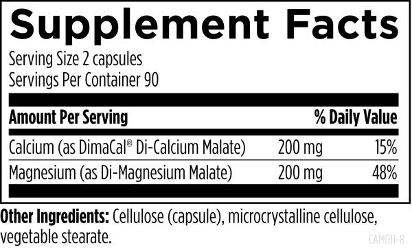 Cal/Mag 1:1 180 capsules supplement facts image