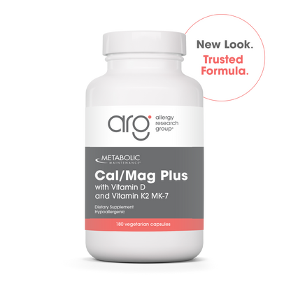 Cal/Mag Plus bottle from Metabolic Maintenance with New Look Trusted Formula badge
