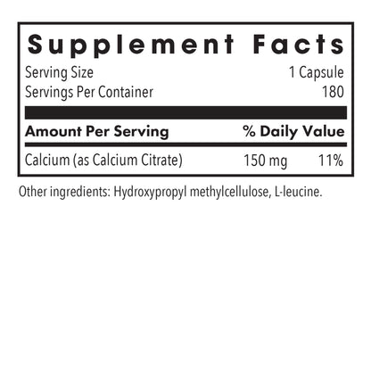 Calcium Citrate - supplement fact label with Calcium