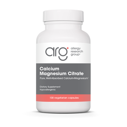 Allergy Research Group Calcium Magnesium Citrate - 100 vegetarian capsules bottle front label