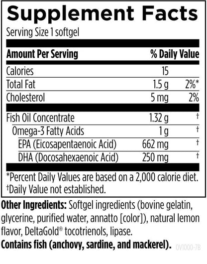 OmegAvail™ TG1000 Supplement Facts