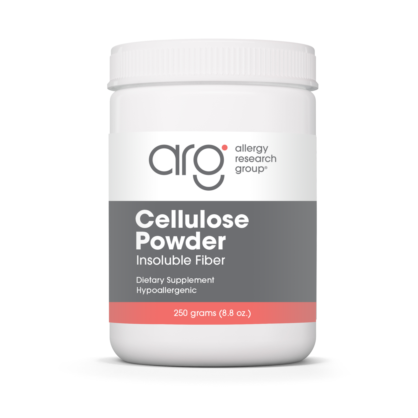 Allergy Research Group Cellulose Powder - 250 grams ( 8.8 oz) bottle front label