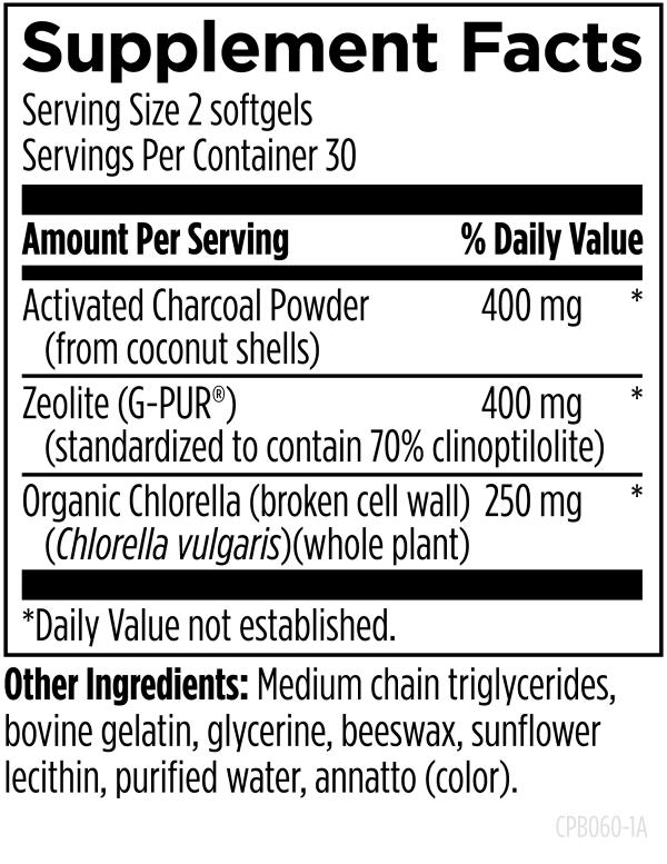 Charcoal Plus Binder 60 capsules supplement facts image 