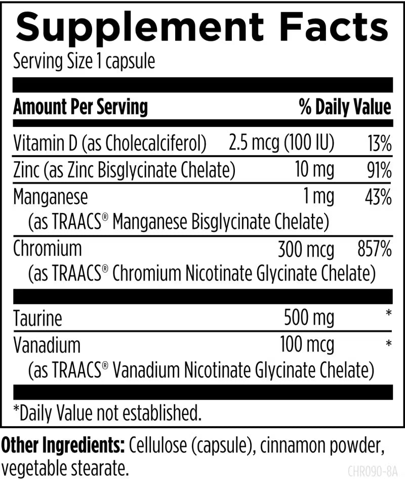 Chromium Synergy™ 90 capsules supplement facts image