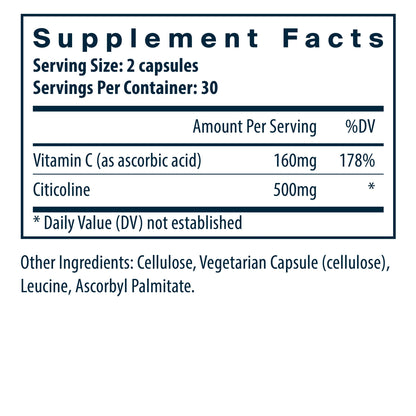 Vital Nutrients Citicoline supplement facts.