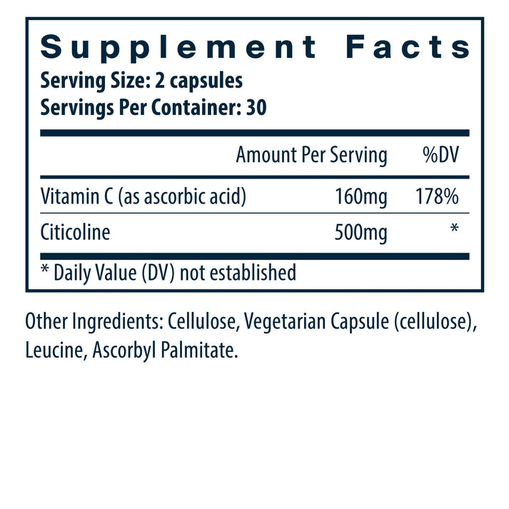 Vital Nutrients Citicoline supplement facts.
