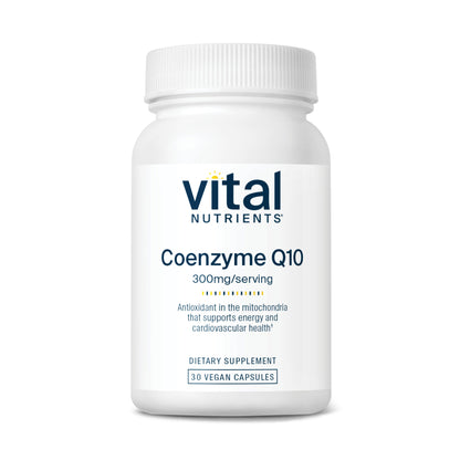 Vital Nutrients Coenzyme Q10 300mg/serving dietary supplement.