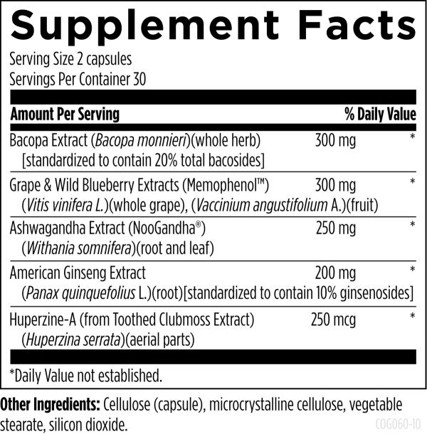 CogniAid™ 60 capsules supplement facts image