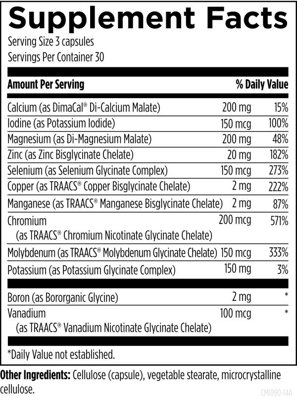 Complete Mineral Complex 90 capsules supplement facts image