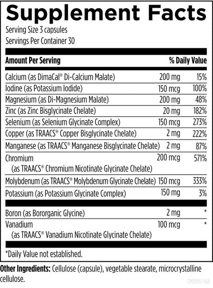 Complete Mineral Complex 90 capsules supplement facts image