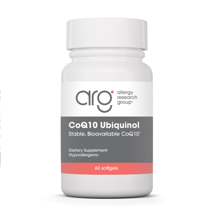 Allergy Research Group CoQ10 Ubiquinol - 60 softgels bottle front label