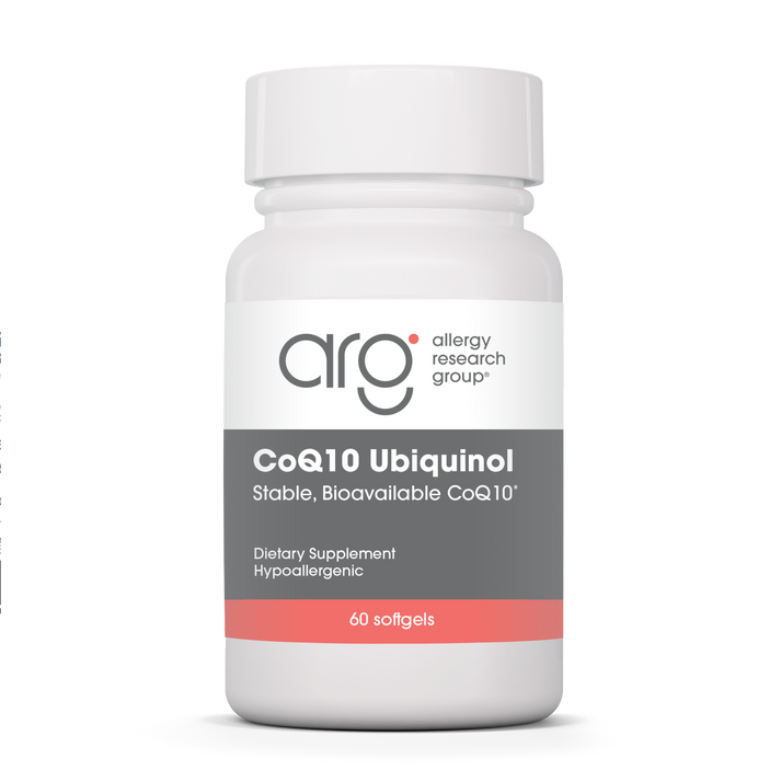 Allergy Research Group CoQ10 Ubiquinol - 60 softgels bottle front label