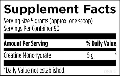 Creatine Monohydrate Powder 450g Supplement Facts