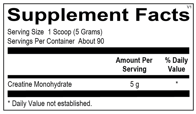 Creatine supplement facts image