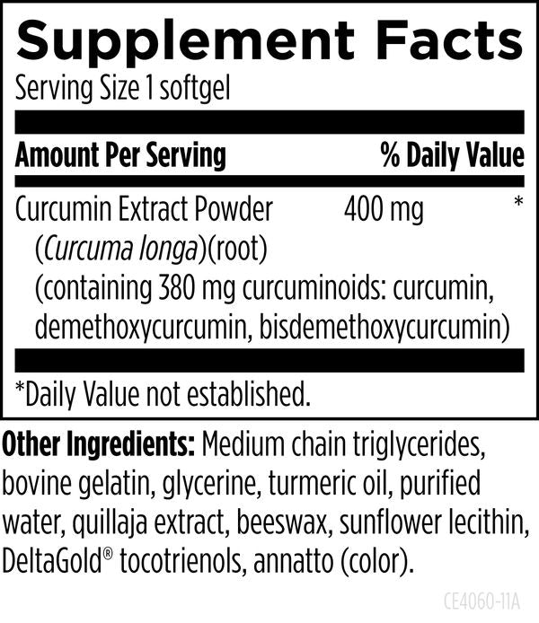 Curcum-Evail® 400 supplement facts image