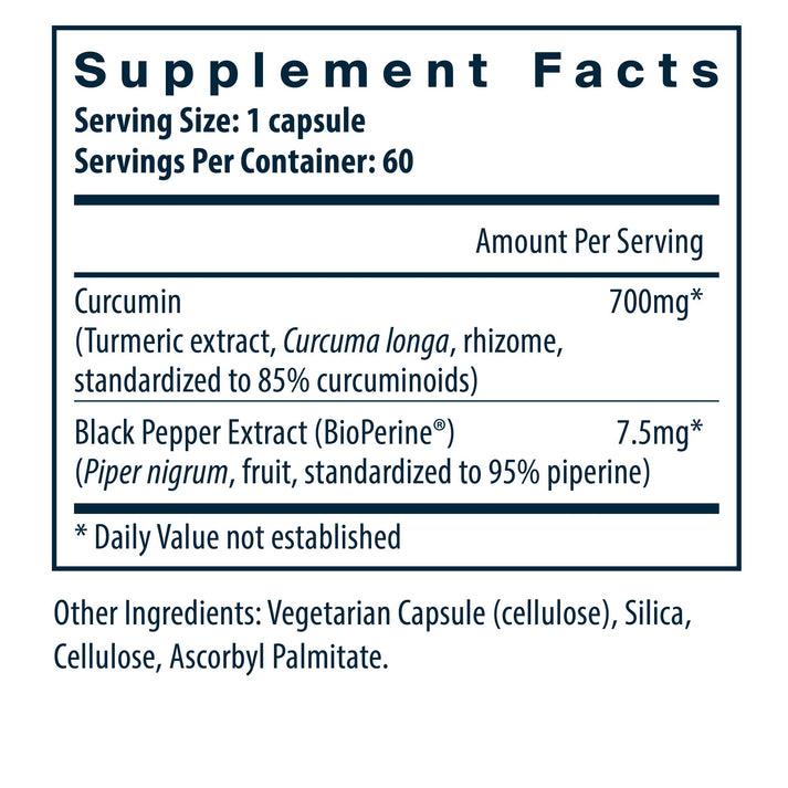 Vital Nutrients Curcumin Extract dietary supplement facts.