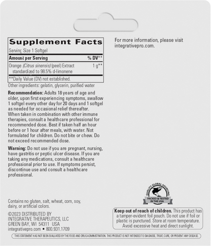 Nature's Way® | D-Limonene - back of pack Sku:79110
