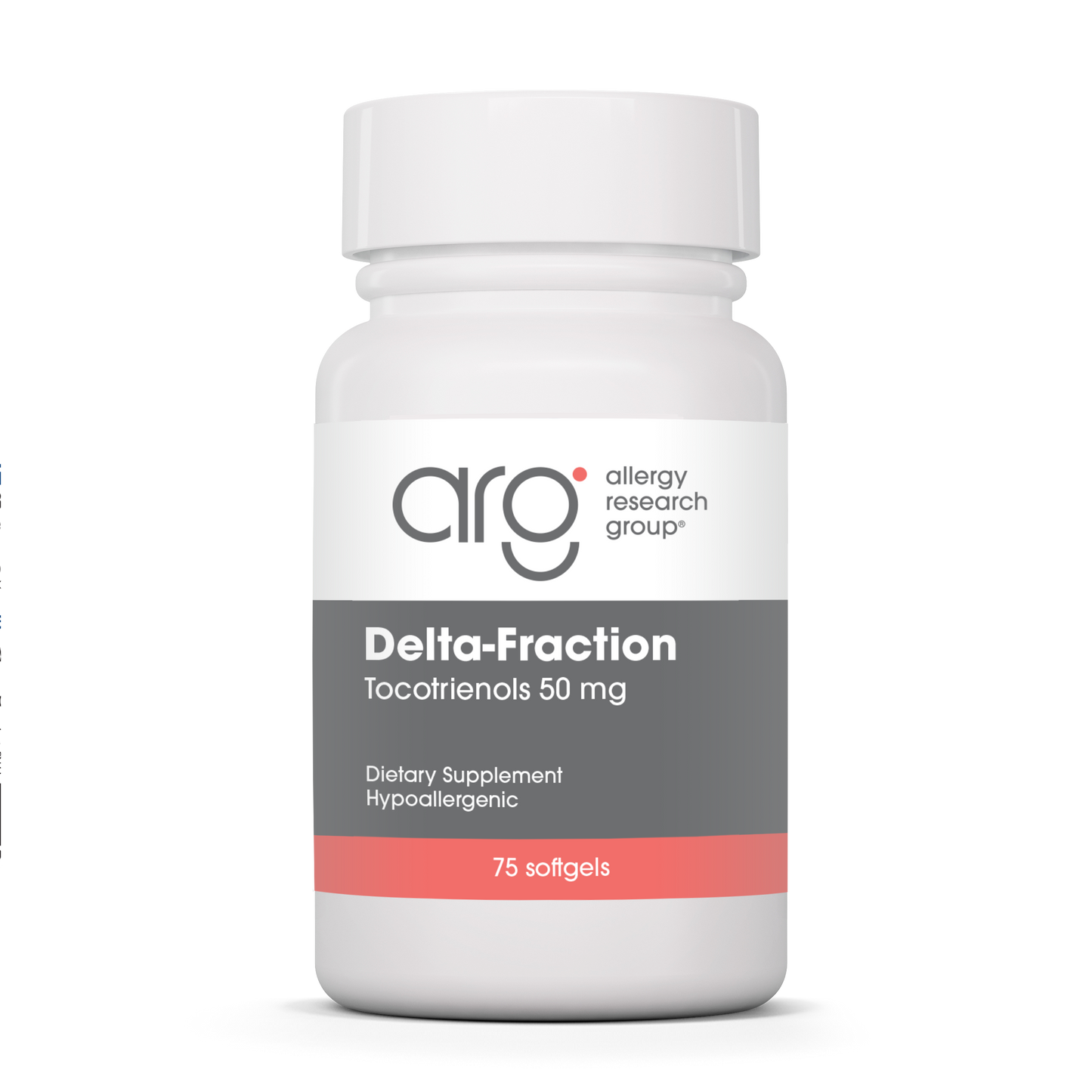 Allergy Research Group Delta-Fraction Tocotrienols 50 mg - 75 softgels bottle front label