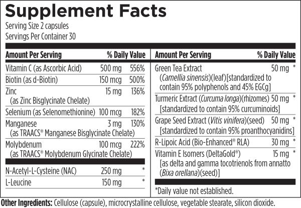 Detox Antiox™ 60 capsules supplement facts image