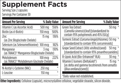 Detox Antiox™ 60 capsules supplement facts image
