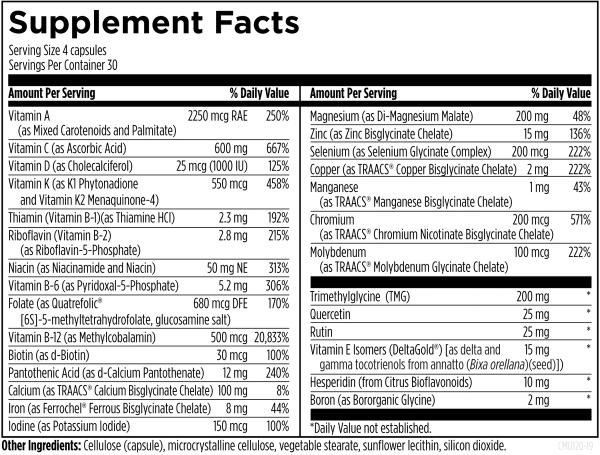 DFH Complete Multi™ with Copper + Iron 120 capsules supplement facts image