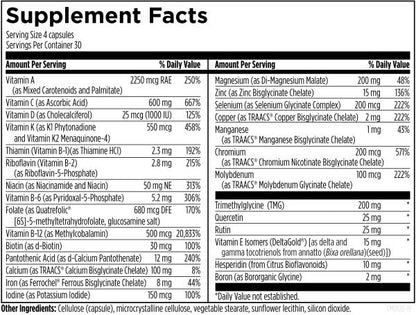 DFH Complete Multi™ with Copper + Iron 120 capsules supplement facts image