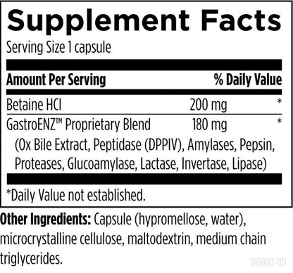 Digestzymes™ 90 capsules supplement facts image