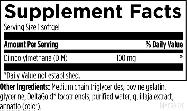 DIM-Evail™ 60 softgels supplement facts image