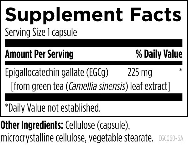 EGCg 60 capsules supplement facts image