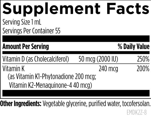 Emulsi-D3 Synergy™ 2 fl oz (59 mL) liquid supplement facts image