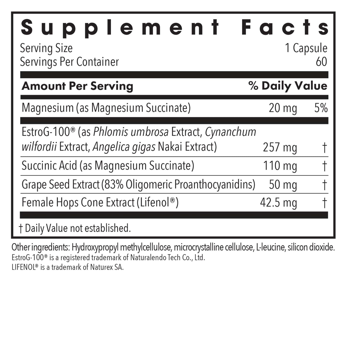 Allergy Research Group Flashes No More 60 vegetarian capsules bottle for menopausal support and hot flash relief