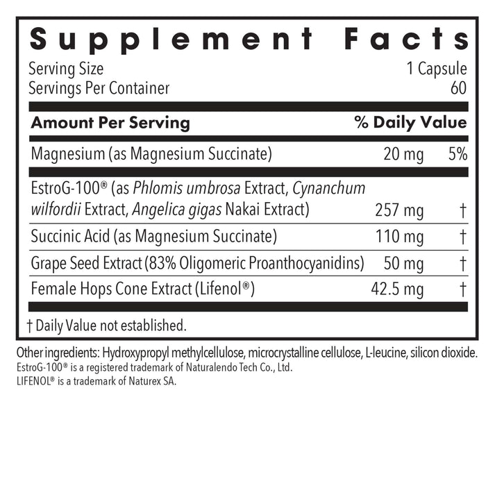 Allergy Research Group Flashes No More 60 vegetarian capsules bottle for menopausal support and hot flash relief