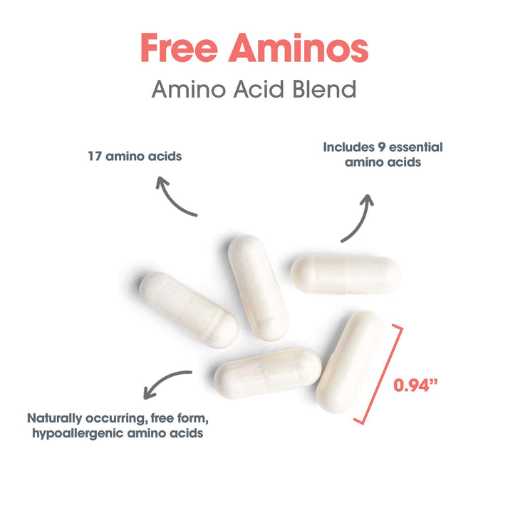 Free Aminos - suggested use: 1 capsule three times daily
