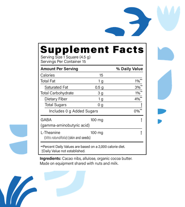 Fx Chocolate® Exhale-30 Count Chocolate supplement facts image