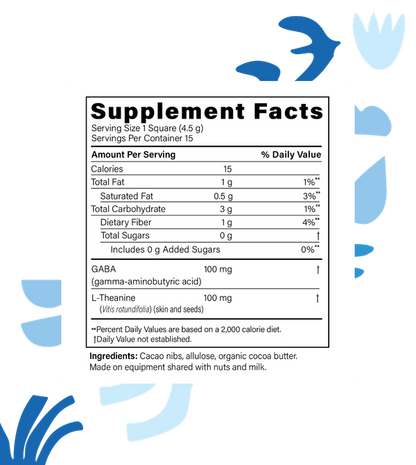 Fx Chocolate® Exhale-30 Count Chocolate supplement facts image