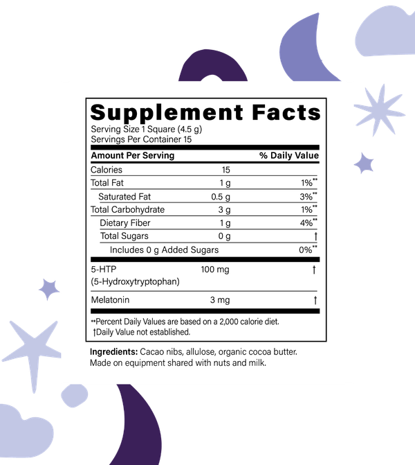 FX Dream 15 Count Chocolate supplement facts image