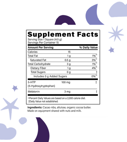 FX Dream 15 Count Chocolate supplement facts image