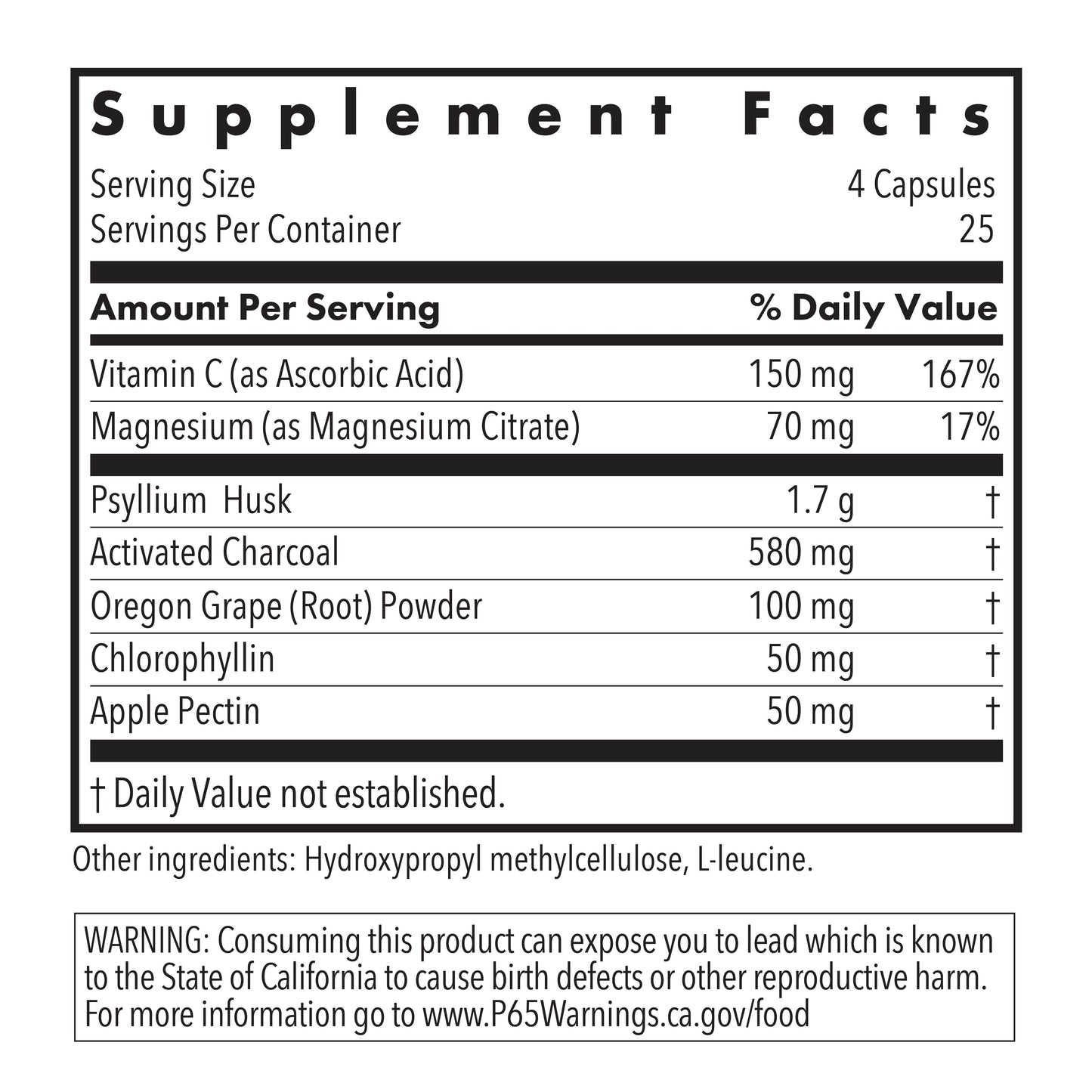 Supplement Facts panel for GastroCleanse with Psyllium Husks showing serving information and psyllium fiber content