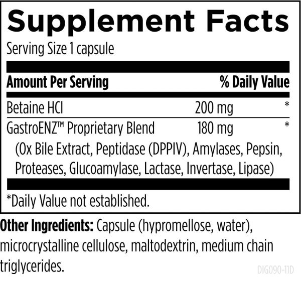 Digestzymes Supplement Facts