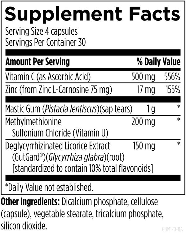 GastroMend-HP™ 120 capsules supplement facts image