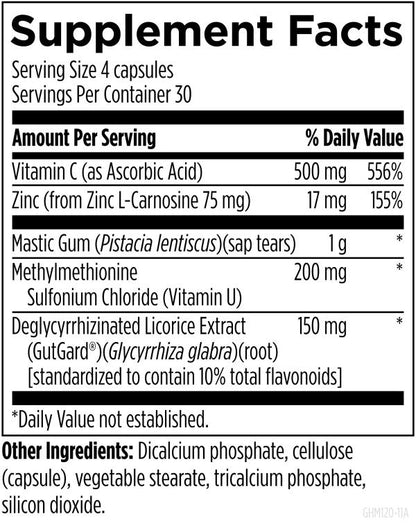 GastroMend-HP™ 120 capsules supplement facts image