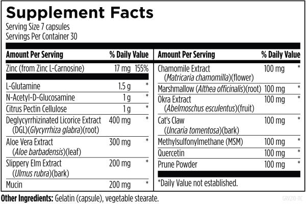 GI Revive® 210 capsules supplement facts image