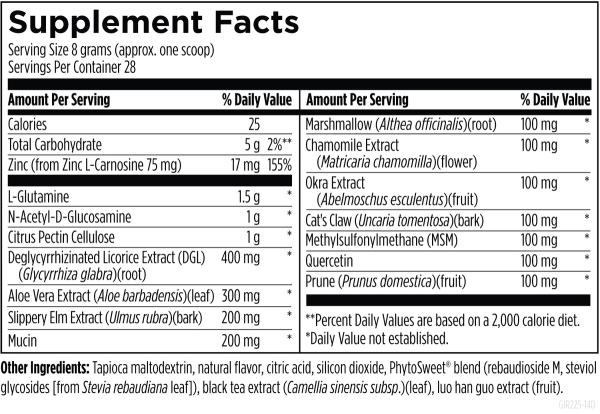 GI Revive supplement facts image