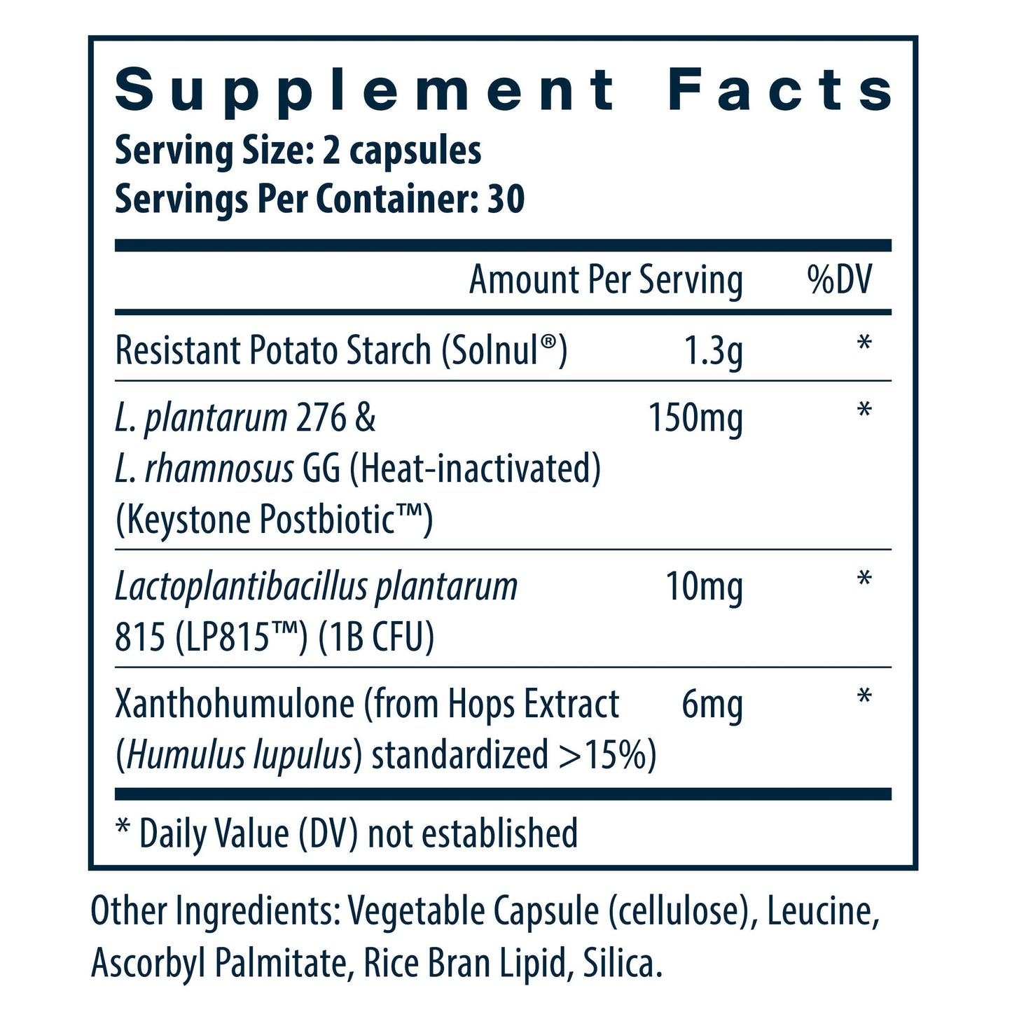 Vital Nutrients GLP-1 Complete supplement facts.