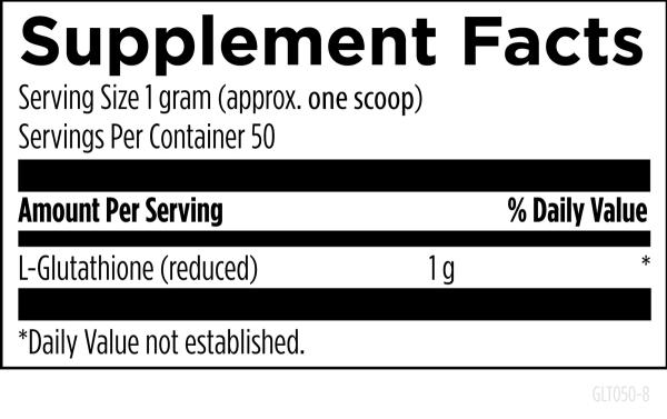 L-Glutathione Power™ 50 g (1.8 oz) powder supplement facts image